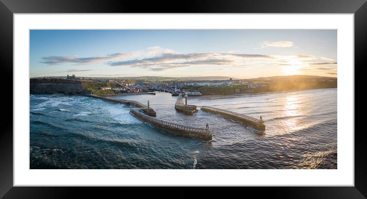 Whitby Harbour View Framed Mounted Print by Apollo Aerial Photography