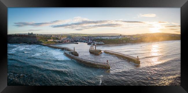 Whitby Harbour View Framed Print by Apollo Aerial Photography