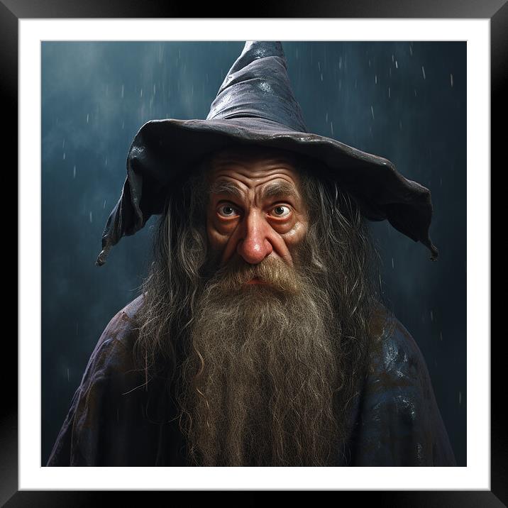 Perplexed Wizard Framed Mounted Print by Steve Smith