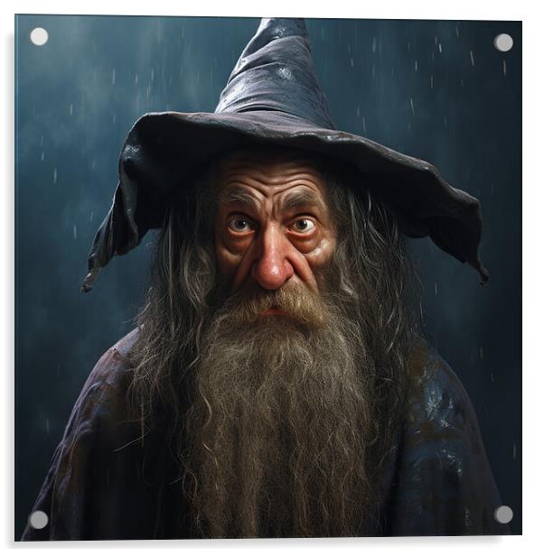 Perplexed Wizard Acrylic by Steve Smith