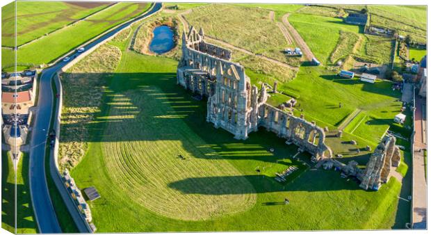 Whitby Abbey From Above Canvas Print by Apollo Aerial Photography