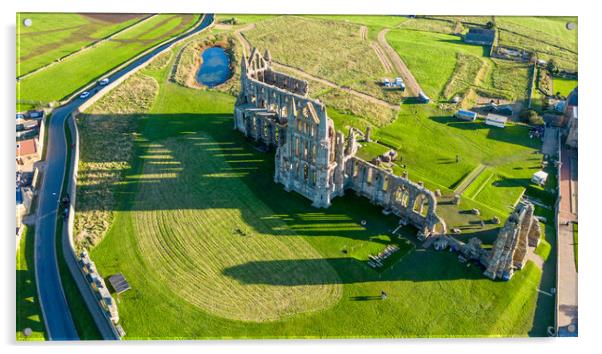 Whitby Abbey From Above Acrylic by Apollo Aerial Photography