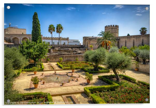The Alcazar Gardens, Jerez Acrylic by Viv Thompson