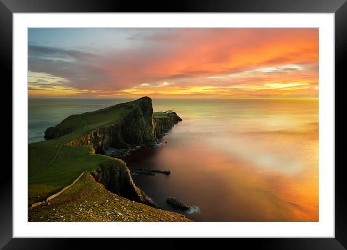 Neist Point Sunset Framed Mounted Print by Barry Maytum