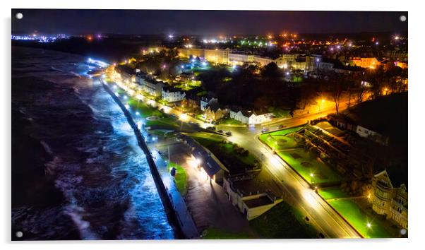  Filey Seafront at Night: Yorkshire coast Acrylic by Tim Hill