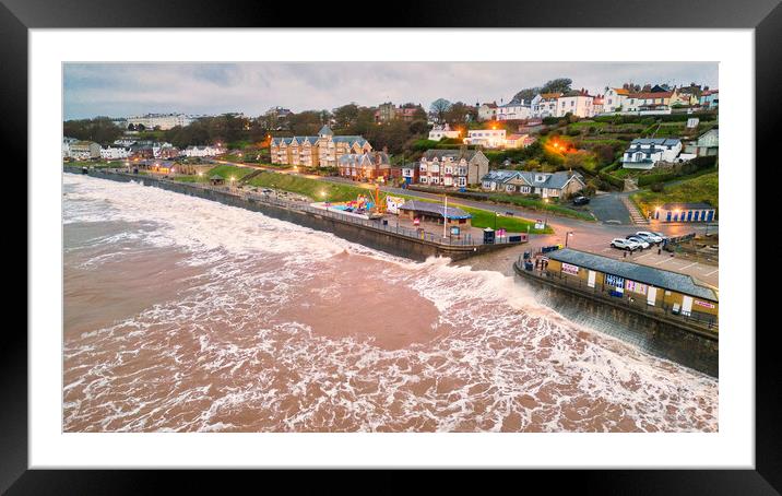 Filey Seafront at High Tide: Yorkshire Coast Framed Mounted Print by Tim Hill