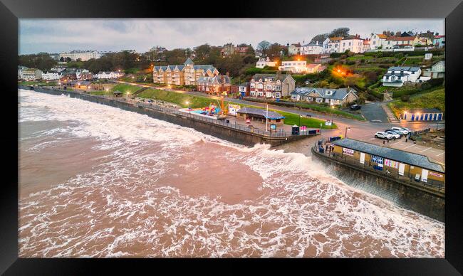 Filey Seafront at High Tide: Yorkshire Coast Framed Print by Tim Hill