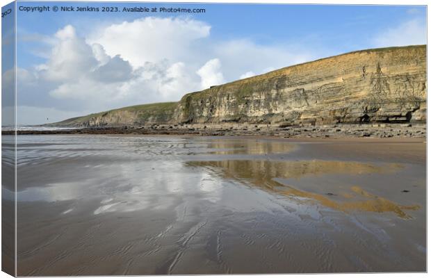 Dunraven Bay on a cold November afternoon  Canvas Print by Nick Jenkins
