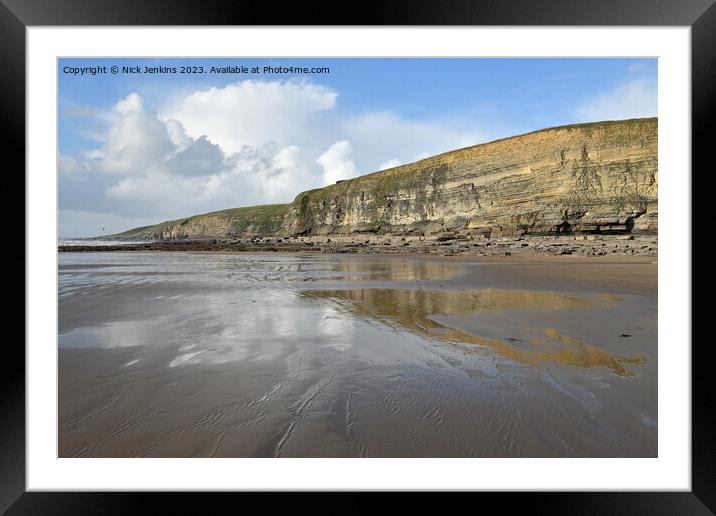 Dunraven Bay on a cold November afternoon  Framed Mounted Print by Nick Jenkins