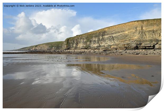 Dunraven Bay on a cold November afternoon  Print by Nick Jenkins