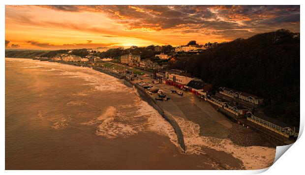 Filey Sunset Yorkshire Coast Print by Tim Hill