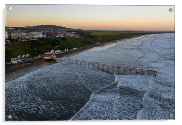 Saltburn by the Sea Pier Acrylic by Apollo Aerial Photography