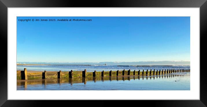 Rough Sea and Blue Sky Framed Mounted Print by Jim Jones