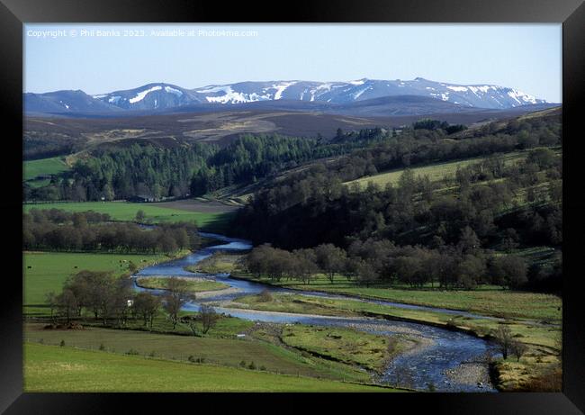 River Aa'n and Ben Aa'n in Spring Framed Print by Phil Banks
