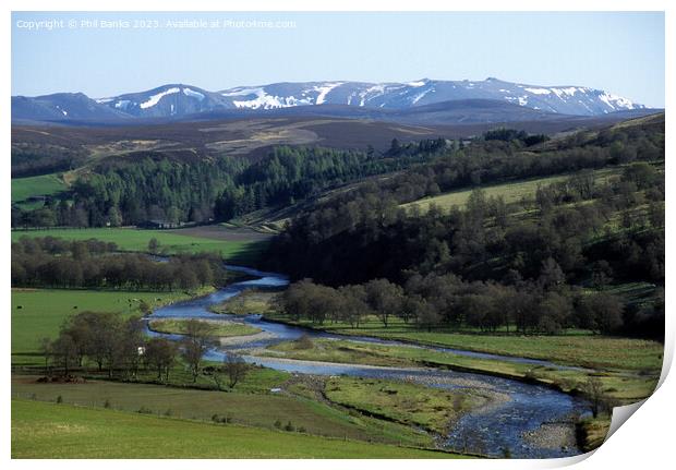 River Aa'n and Ben Aa'n in Spring Print by Phil Banks