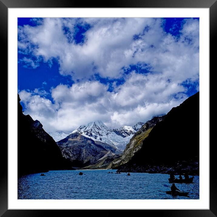 Boating in the Andes Framed Mounted Print by Steve Painter