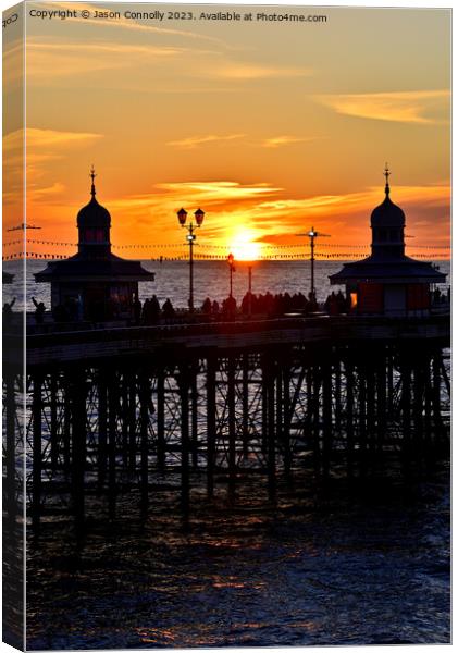 North Pier Sunset, Blackpool Canvas Print by Jason Connolly