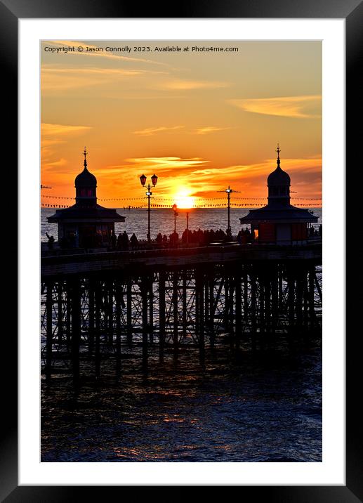 North Pier Sunset, Blackpool Framed Mounted Print by Jason Connolly