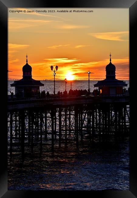 North Pier Sunset, Blackpool Framed Print by Jason Connolly