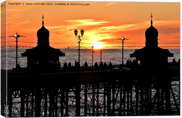 Sunset Over North Pier, Blackpool Canvas Print by Jason Connolly