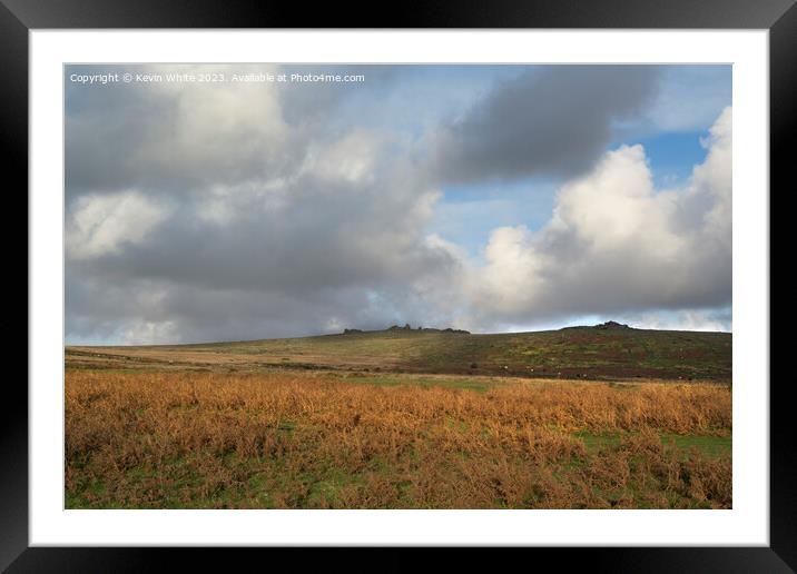Rain clouds forming over Staple tors in Devon Framed Mounted Print by Kevin White