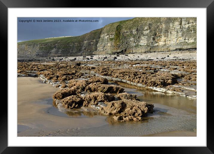 Dunraven Bay facing west on the Glamorgan Heritage Coast  Framed Mounted Print by Nick Jenkins