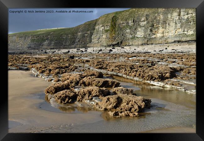 Dunraven Bay facing west on the Glamorgan Heritage Coast  Framed Print by Nick Jenkins