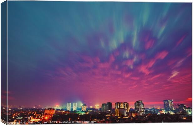 Twightlight with pink cloud Canvas Print by Thang Nguyen