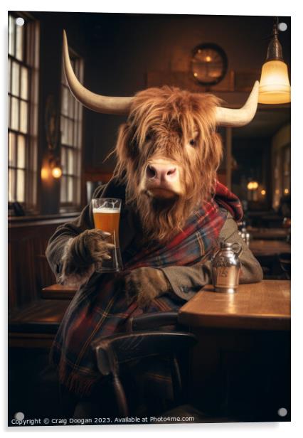 Highland Drinker Acrylic by Craig Doogan
