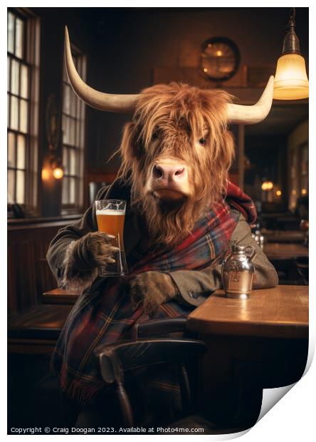 Highland Drinker Print by Craig Doogan