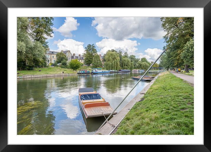 Punt tied on the River Cam Framed Mounted Print by Jason Wells