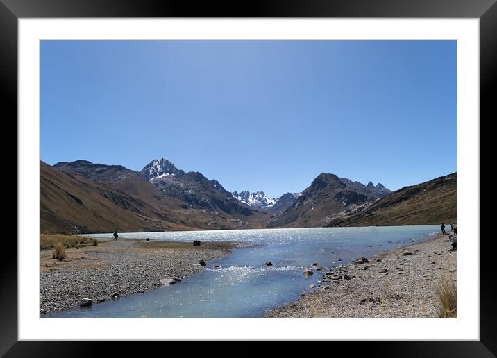 Lago Querococha Peru Framed Mounted Print by Steve Painter
