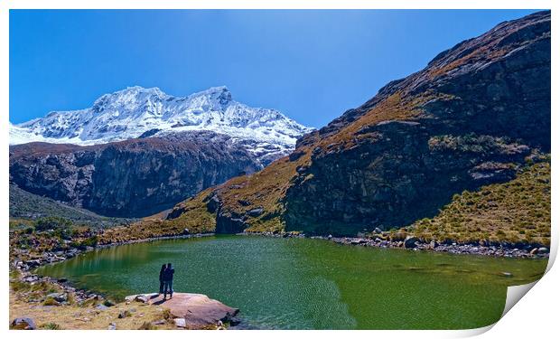 Andes mountain tarn Print by Steve Painter