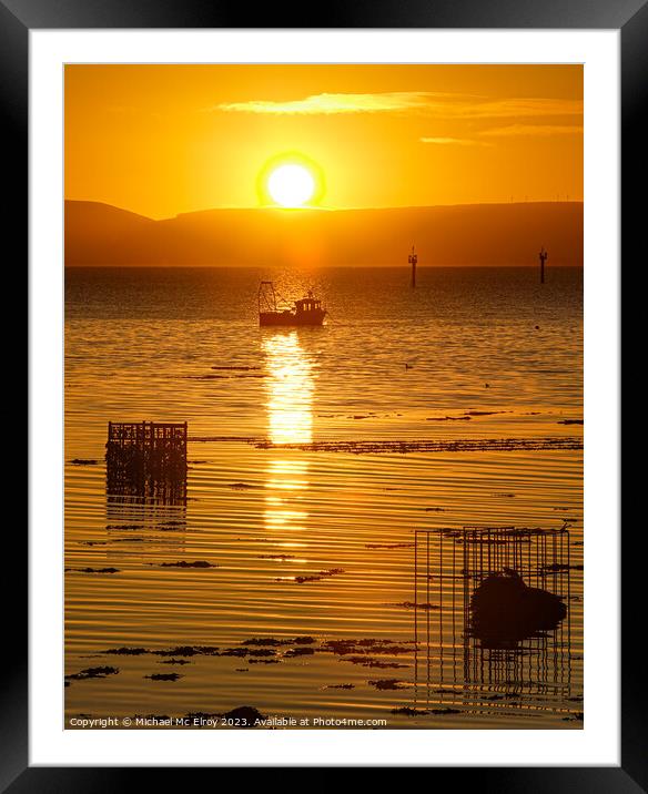 Sunrise at Quigley's Point, Inishowen. Framed Mounted Print by Michael Mc Elroy