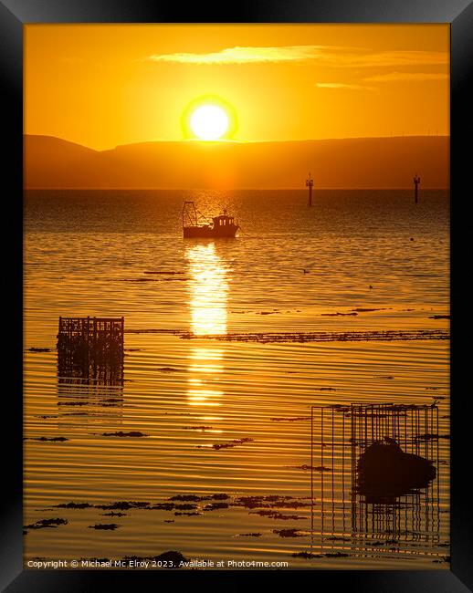 Sunrise at Quigley's Point, Inishowen. Framed Print by Michael Mc Elroy
