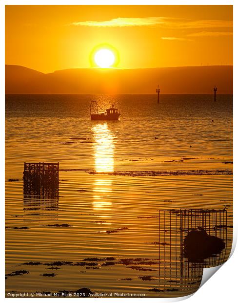 Sunrise at Quigley's Point, Inishowen. Print by Michael Mc Elroy
