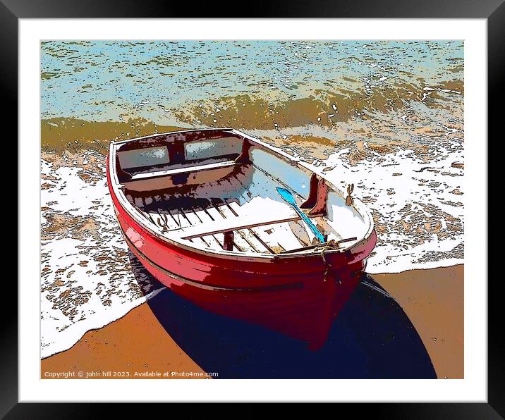 Rowing boat (illustration) Framed Mounted Print by john hill