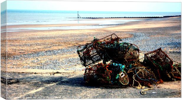Rusting Crab and Lobster pots. Canvas Print by john hill