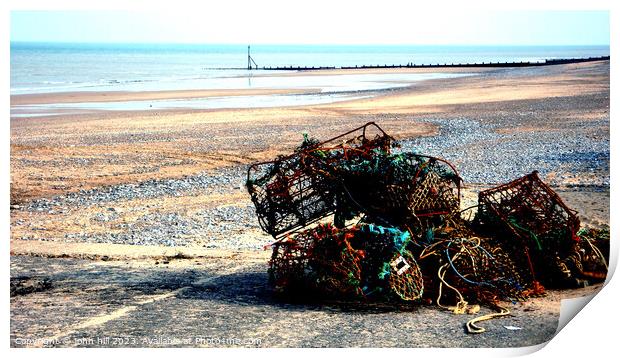 Rusting Crab and Lobster pots. Print by john hill