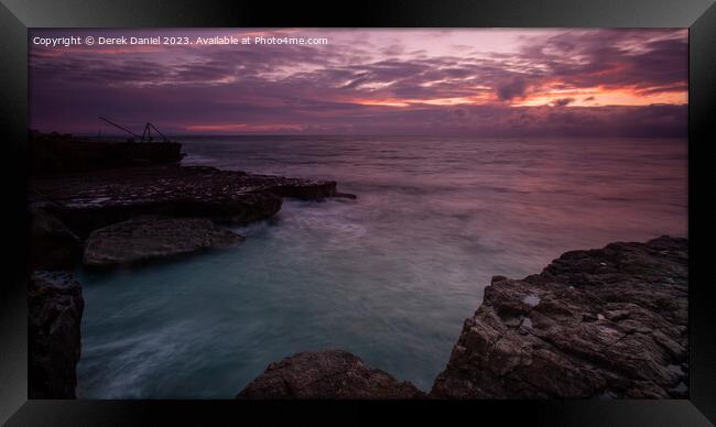 Sunrise Portland Bill Winch, Dorset Framed Print by Derek Daniel