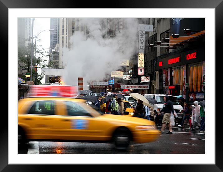 New York Taxi Framed Mounted Print by david harding