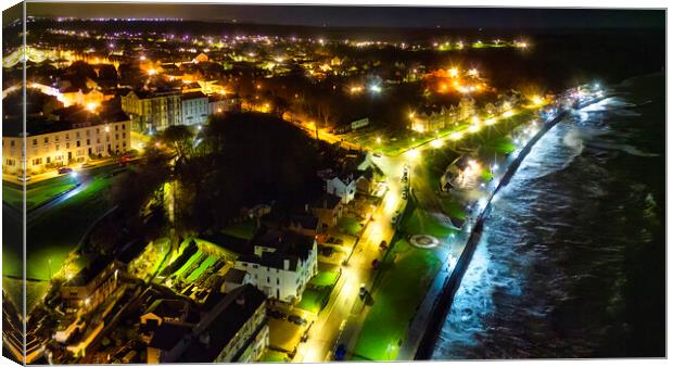  Filey Seafront at Night: Yorkshire coast Canvas Print by Tim Hill