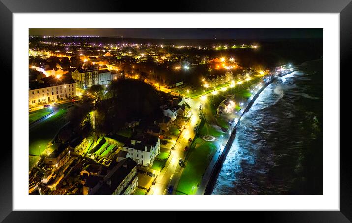  Filey Seafront at Night: Yorkshire coast Framed Mounted Print by Tim Hill