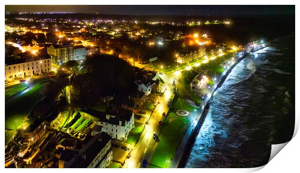  Filey Seafront at Night: Yorkshire coast Print by Tim Hill