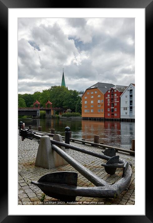 Scene from the city of Trondheim in Norway Framed Mounted Print by Iain Lockhart