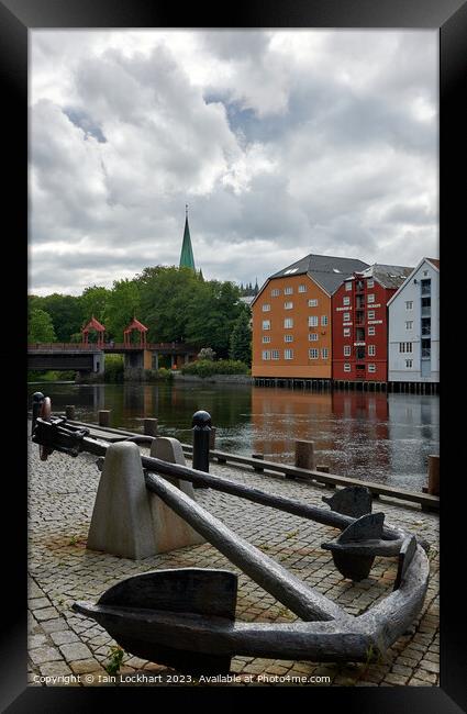Scene from the city of Trondheim in Norway Framed Print by Iain Lockhart