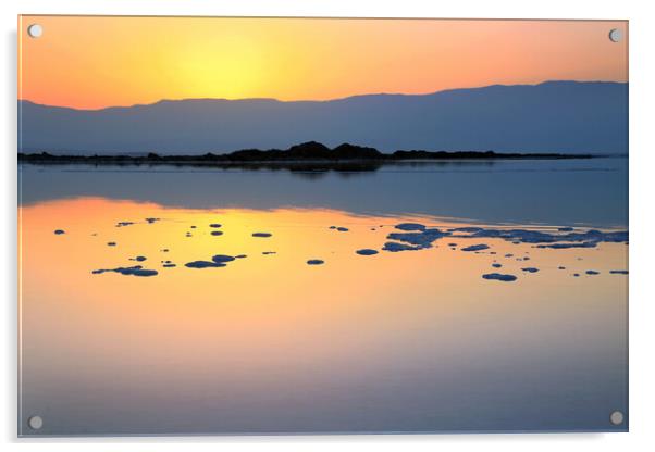 Sunrise and Dawn of the Dead Sea Acrylic by Olga Peddi