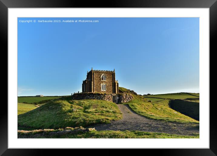 Doyden Castle at evening, Port Quin, Cornwall Framed Mounted Print by  Garbauske