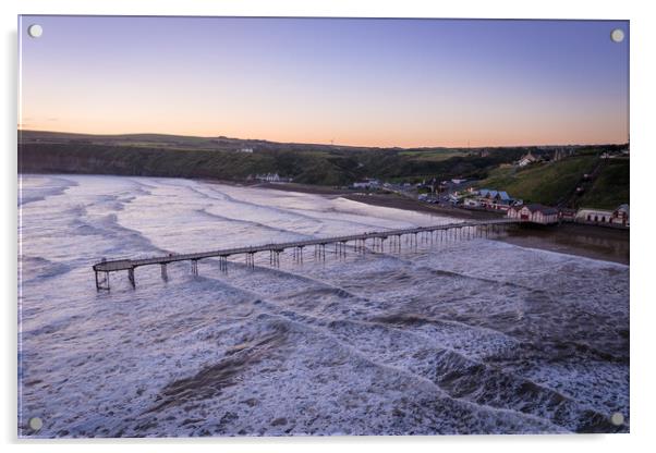 Saltburn by the Sea Dawn Acrylic by Apollo Aerial Photography