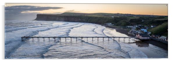 Saltburn by the Sea Pier Acrylic by Apollo Aerial Photography